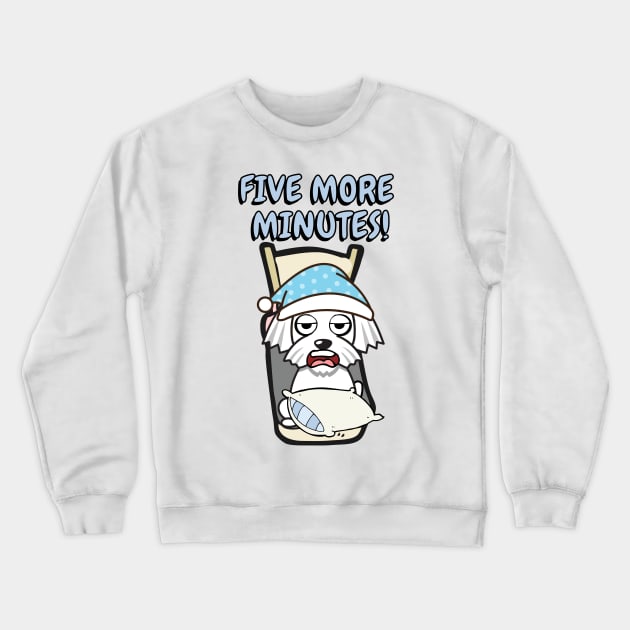 Lazy white dog cant get out of bed Crewneck Sweatshirt by Pet Station